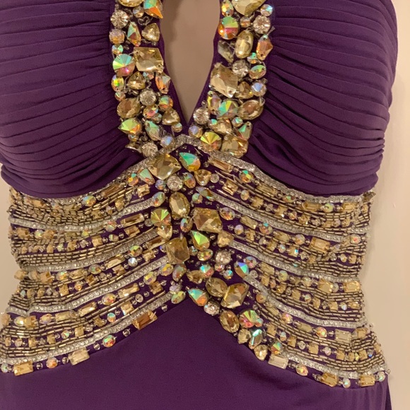 Terani Couture short bead keyhole purple dress - Picture 7 of 10
